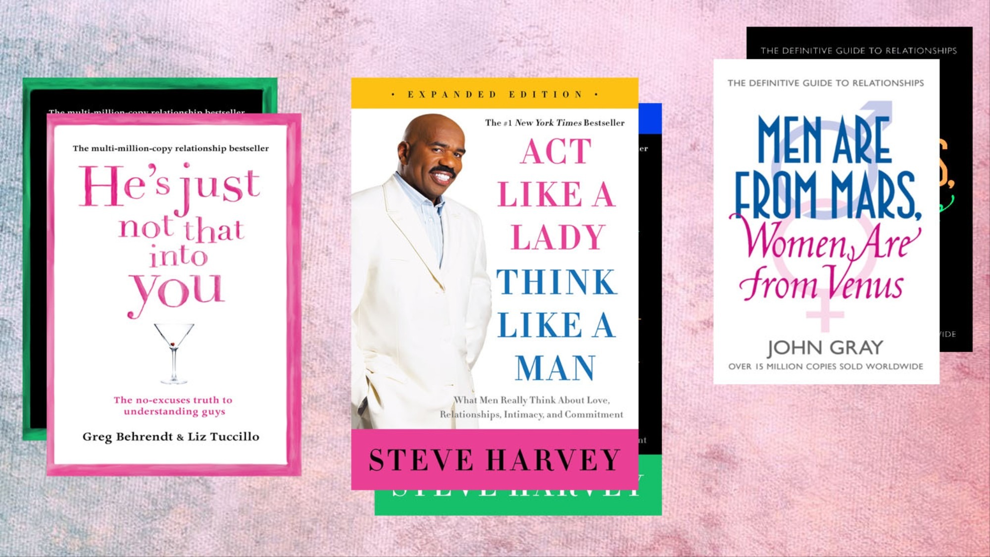 self help books from the 2000s on a pink background