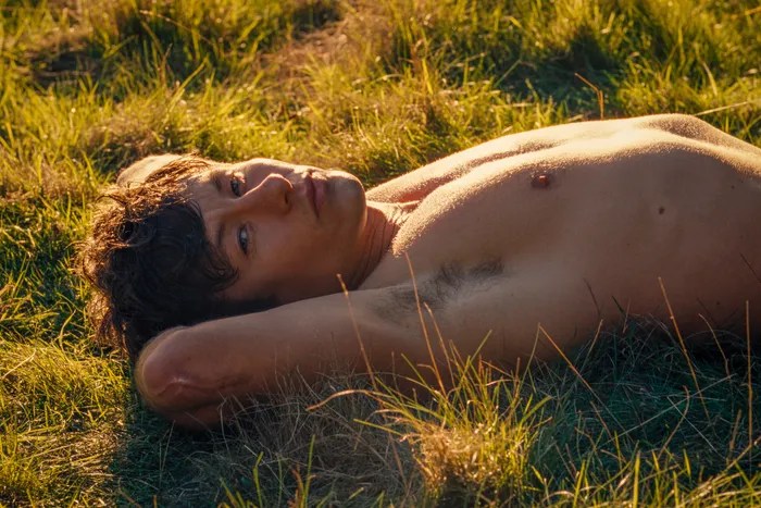 Saltburn barry keoghan shirtless in a field