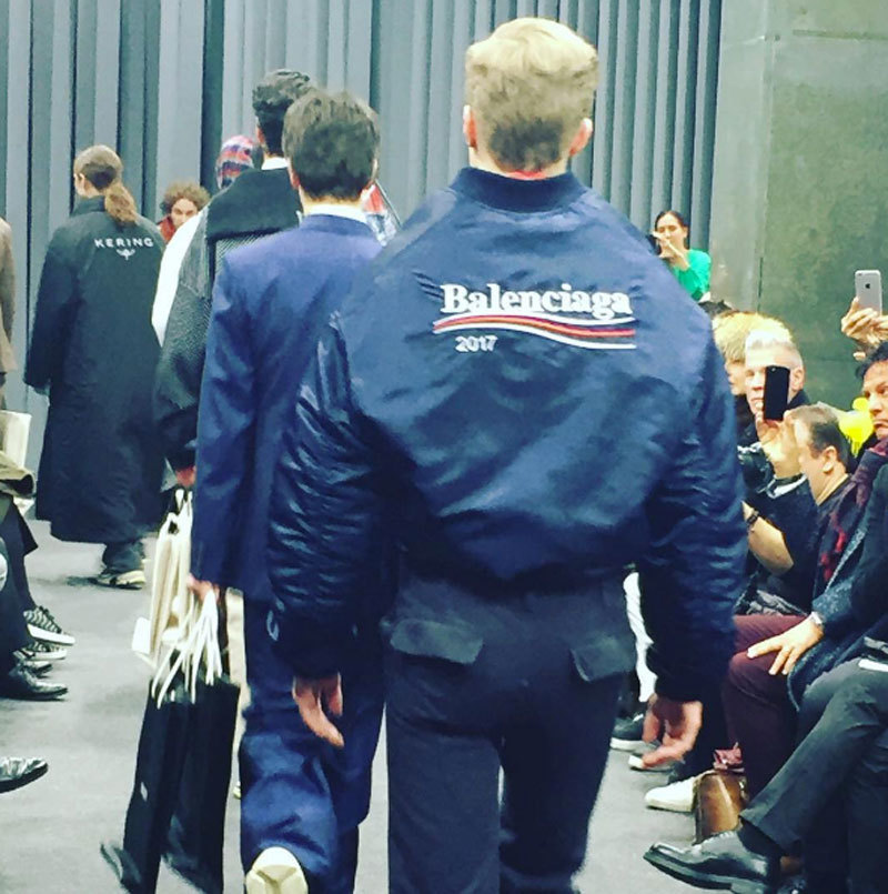 feel the bern as balenciaga pays tribute to bernie sanders at fall winter 17 show