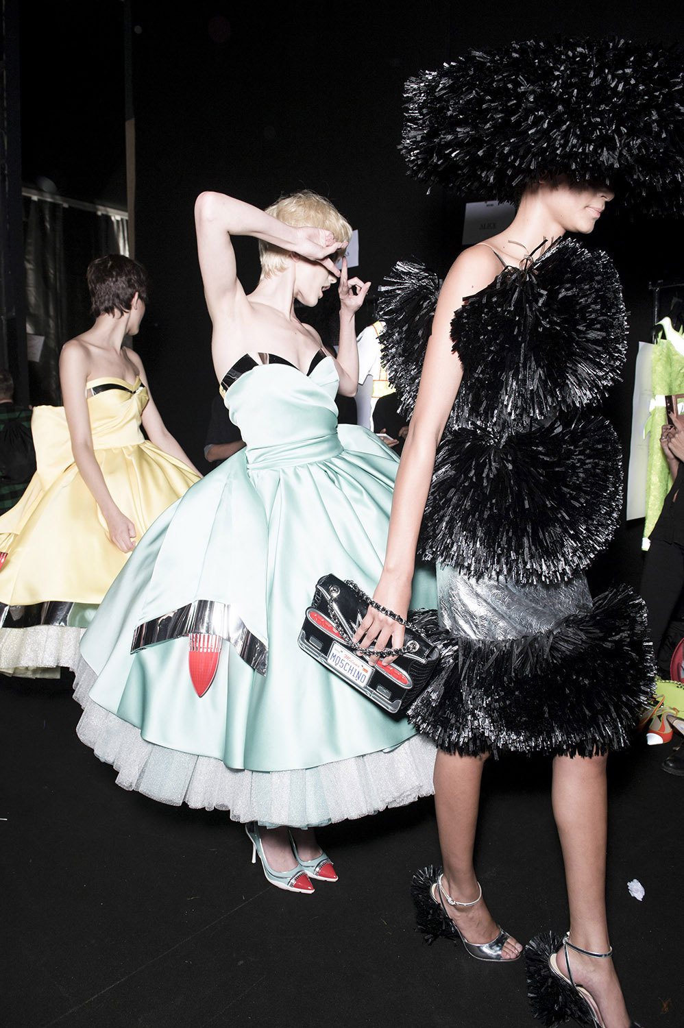 moschino's car wash couture for spring/summer 16