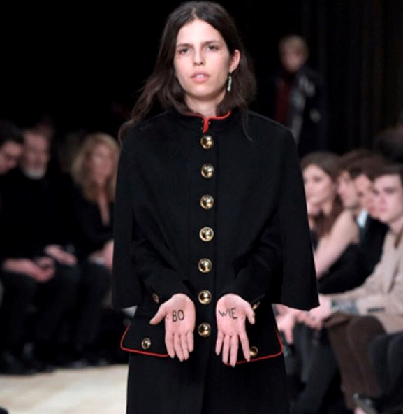 burberry model pays perfectly rock and roll tribute to david bowie