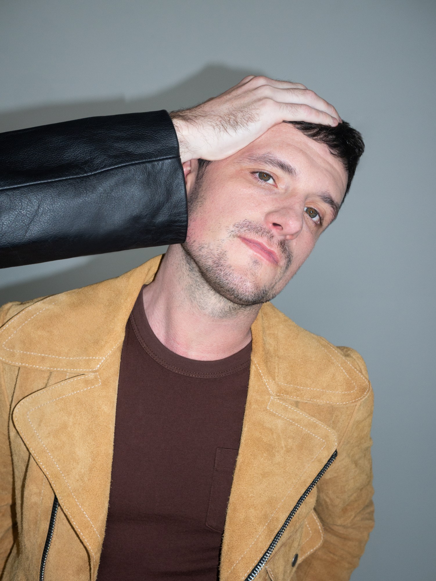 josh hutcherson wears a yellow jacket in a shoot for i love la for i-d magazine hbo