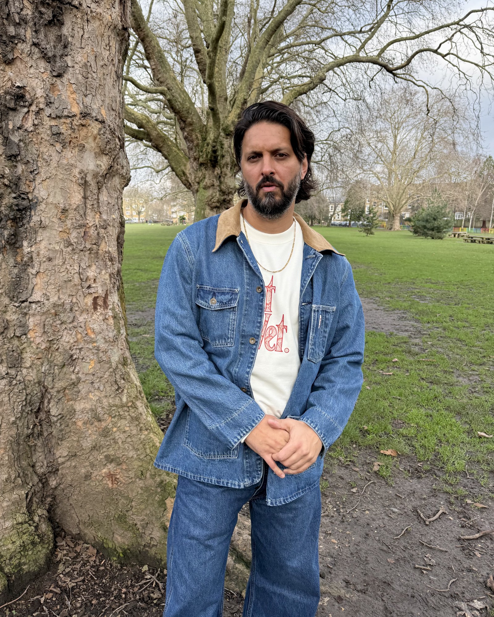 shazad latif wuthering heights actor edgar linton in london fields wearing denim jacket